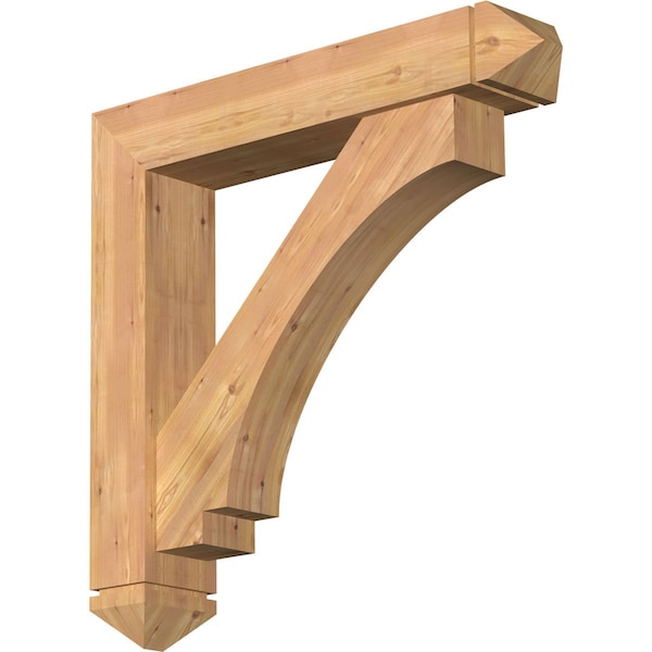 Ekena Millwork Imperial Arts and Crafts Smooth Bracket w/ Offset Brace, Western Red Cedar, 7 1/2"W x 40"D x 40"H BKT0806X40X40IMP03SWR - main